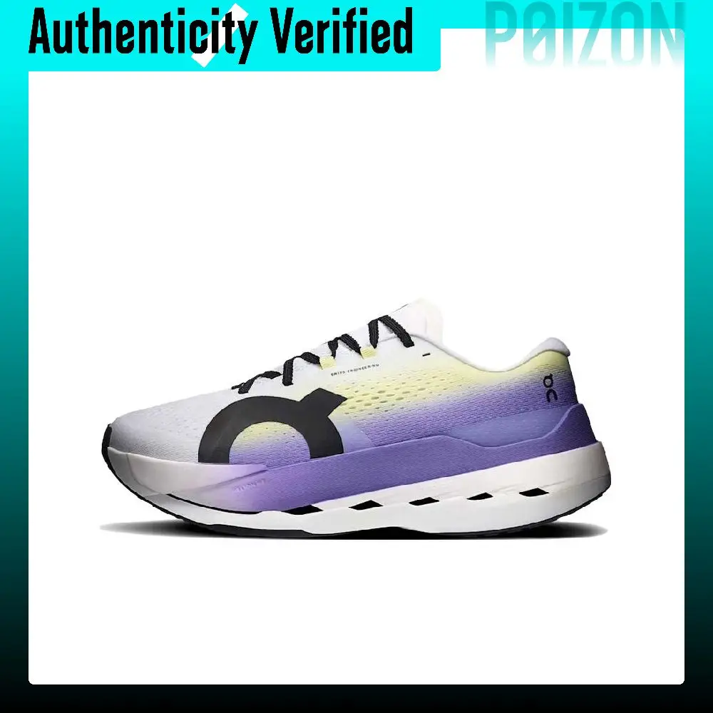 On Cloudboom Max Low top Running Shoes Women's White Black Purple 3WF30180438