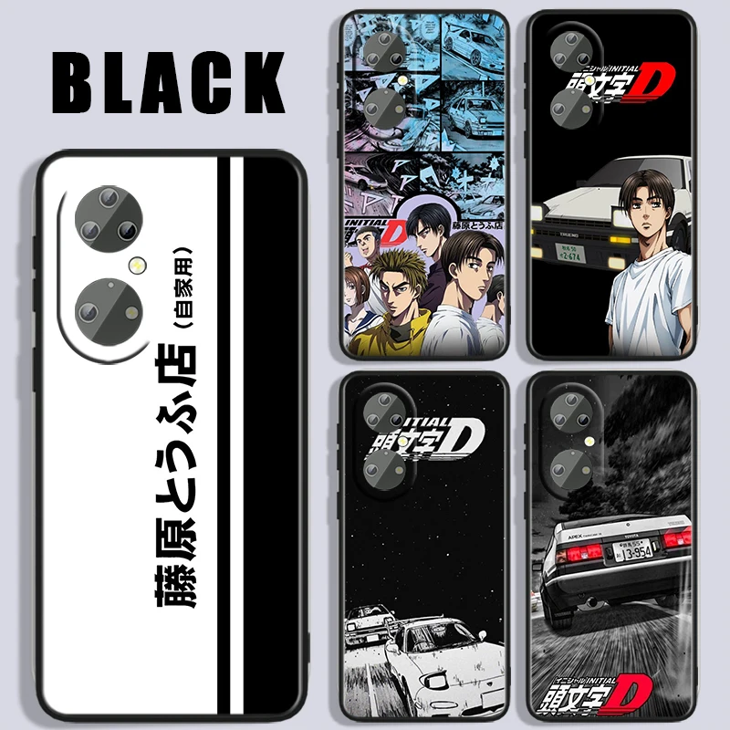 Initial D Anime For Honor Magic 5 X30 X9A X8A X7A X6 80 70 60 50 30 20 V20 Pro Plus Black Soft Phone Case Cover