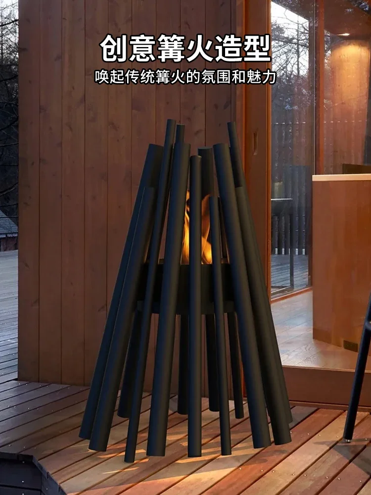 Outdoor real fire , wood burning torch garden garden decoration, home villa landscaping heater