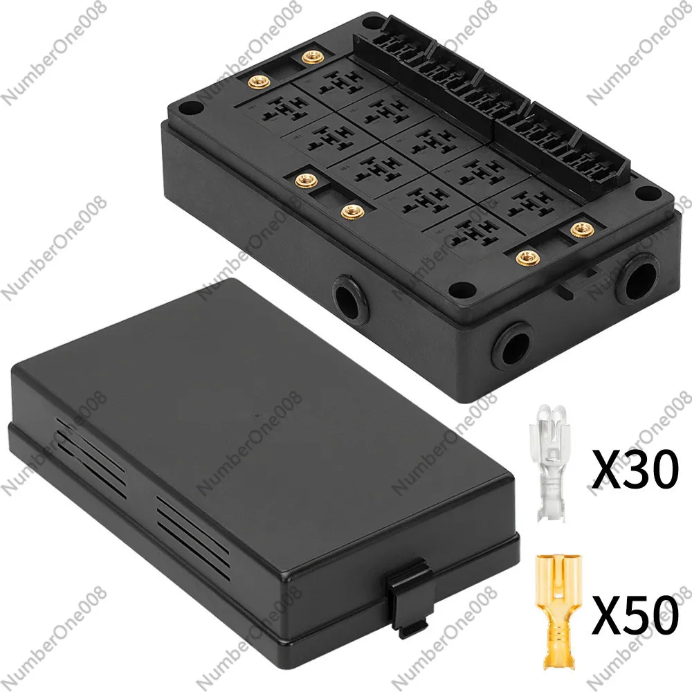

15 Way 12V 24V Automotive Relay Fuse Box Holder Assembly with Terminals for Car Boat
