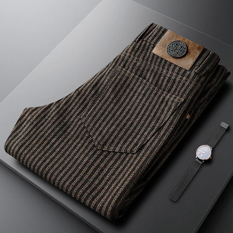 

Autumn and winter new casual pants men's slim straight pants men's trousers trendy light luxury wool blend