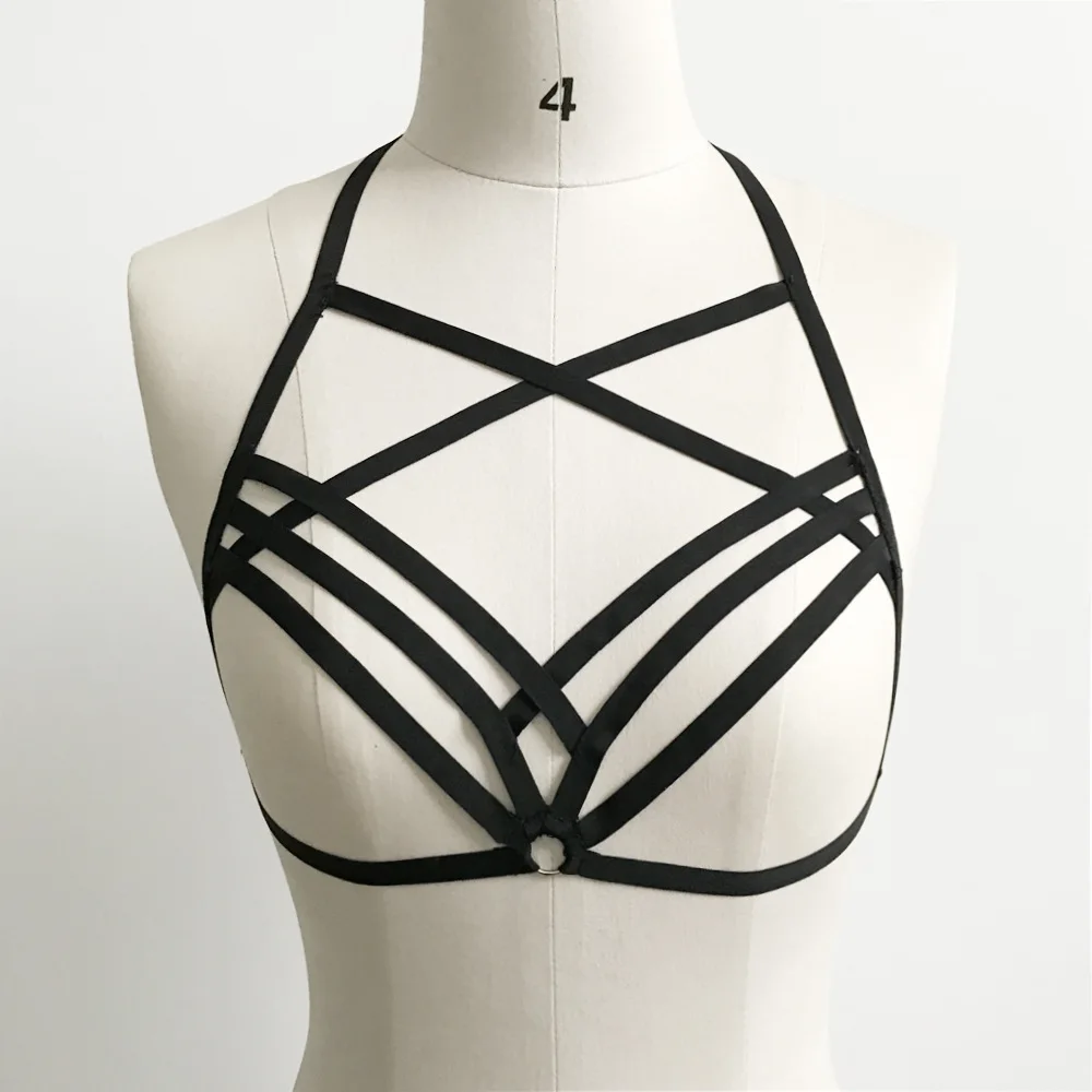 Top Elastico Sexy con Bretelle Incrociate, Reggiseno Coordinato per Donna, Lunghezza Regolabile, in Fibra di Poliestere, Versatile per l'Estate