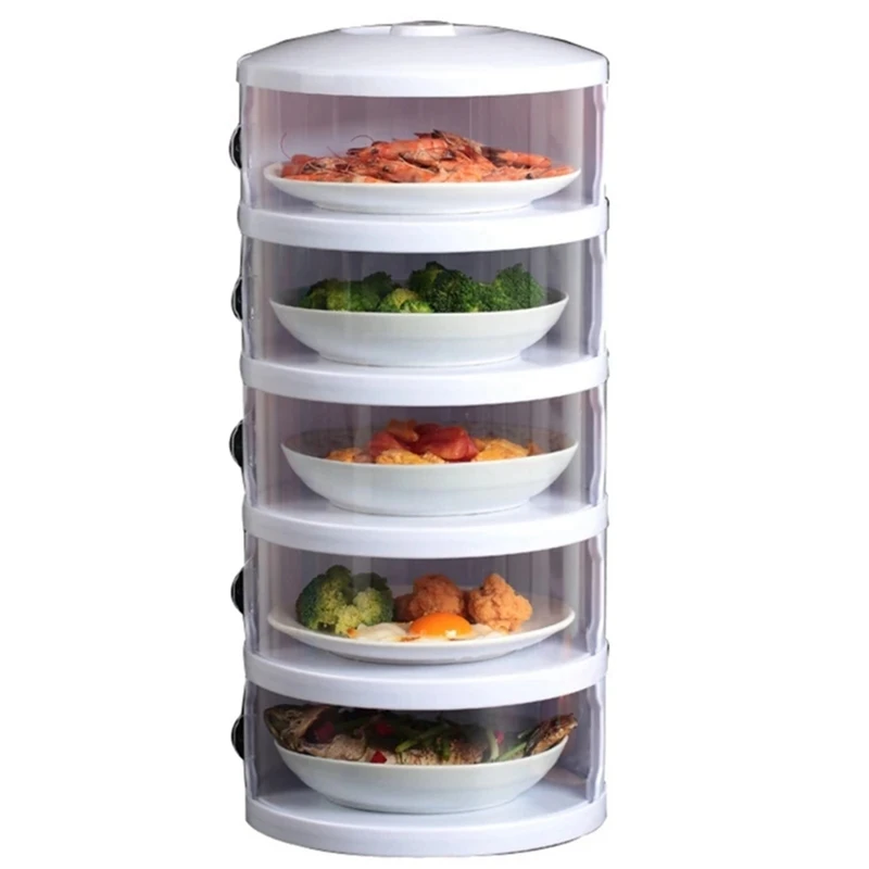 

Food Heat Shield, Transparent Stackable Dustproof, Leftovers Food Storage Container Kitchen Organization