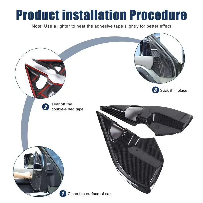

For Land Rover Defender 90 110 130 2020+ real carbon fiber car interior A-pillar horn cover sticker car protection accessories