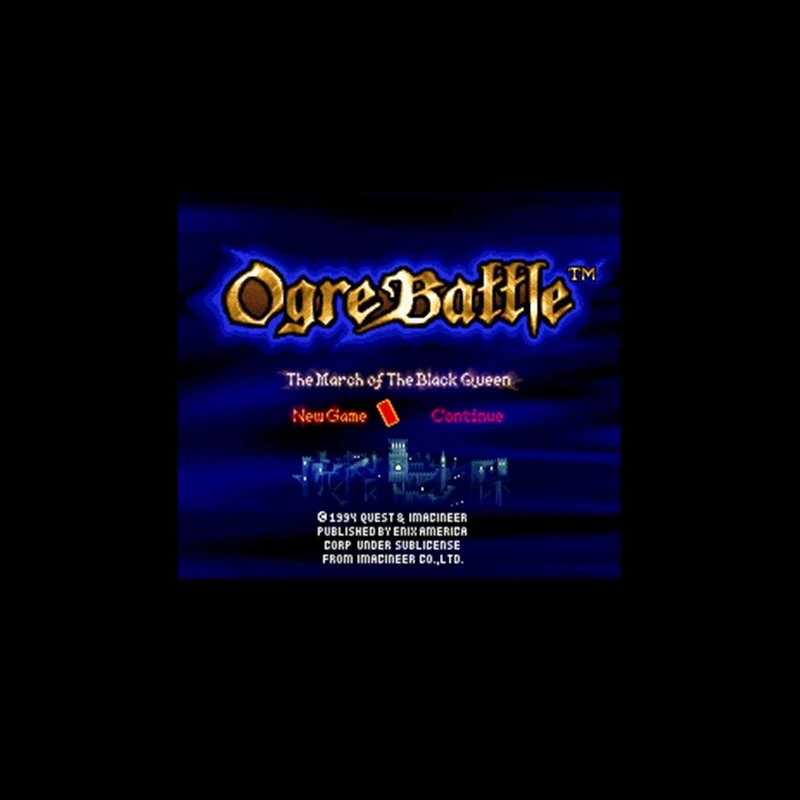 Ogre Battle - The March of the Black Queen NTSC Version 16 Bit 46 Pin Big Gray Game Card For USA Game Players