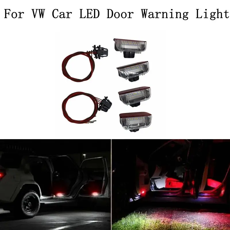 

For VW Passat B6 B7 CC Golf 6 7 Jetta MK5 MK6 Tiguan Scirocco Car LED Door Warning Light welcome Projector 4pcs red white light