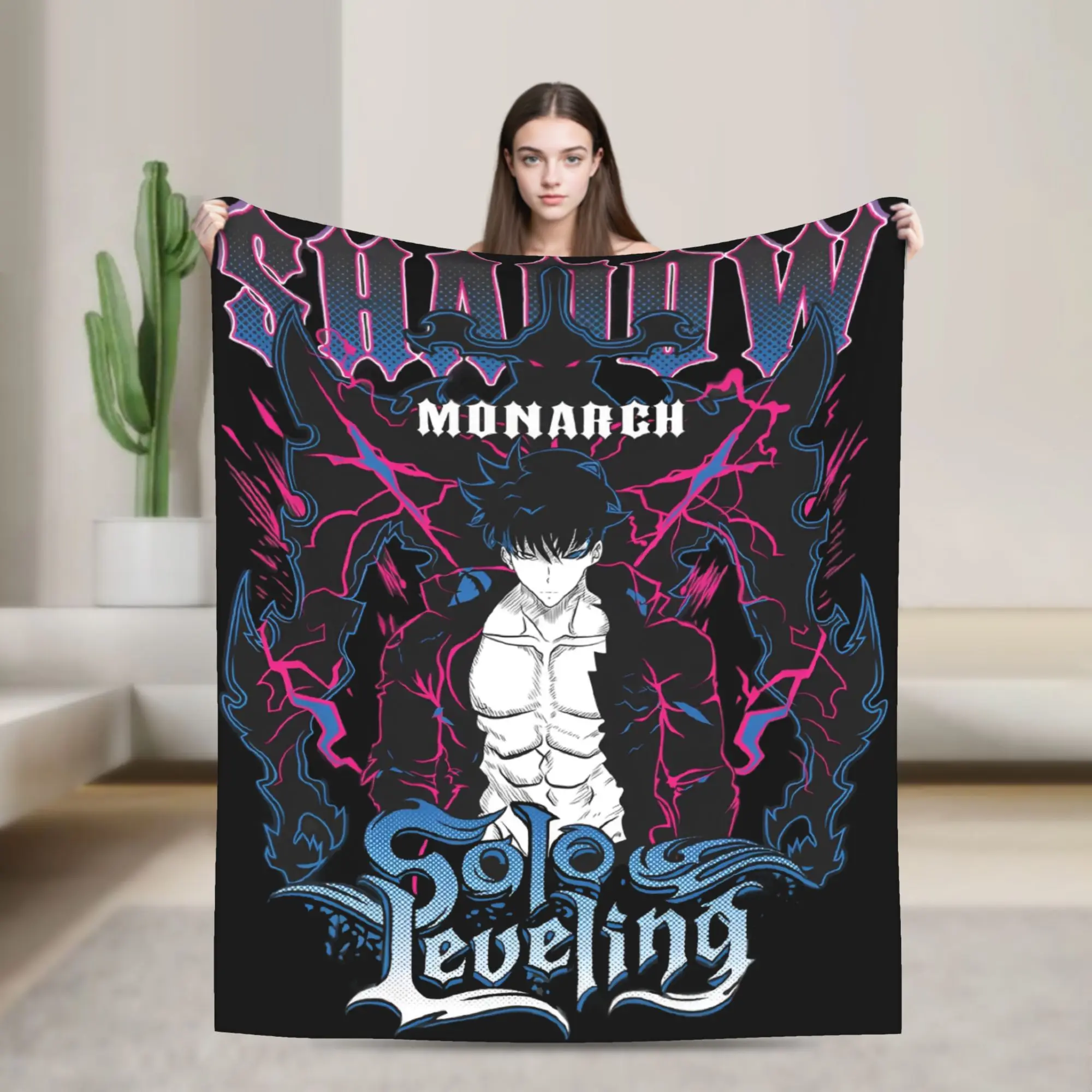

S-Solo L-Leveling Anime Blanket Multiple Sizes Super Soft Cozy Throw Blankets for Sofa Couch and Bed