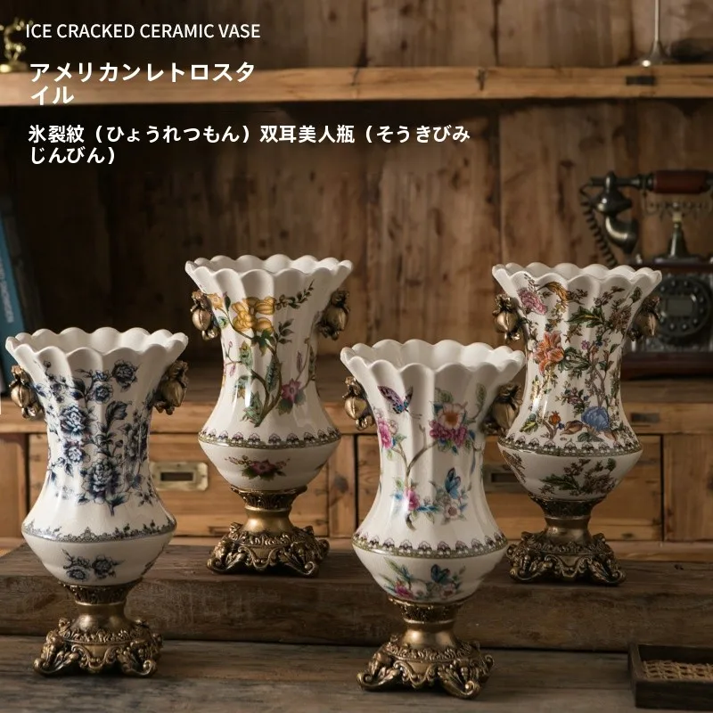 

Элегантная американская керамическая ваза из сине-белого фарфора для декора гостиной, роскошные настольные украшения в китайском стиле