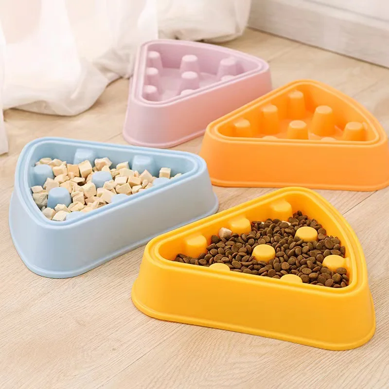 Pet Slow Food Bowl Pizza Shape Anti Choking Dog Bowl Cat Bowl