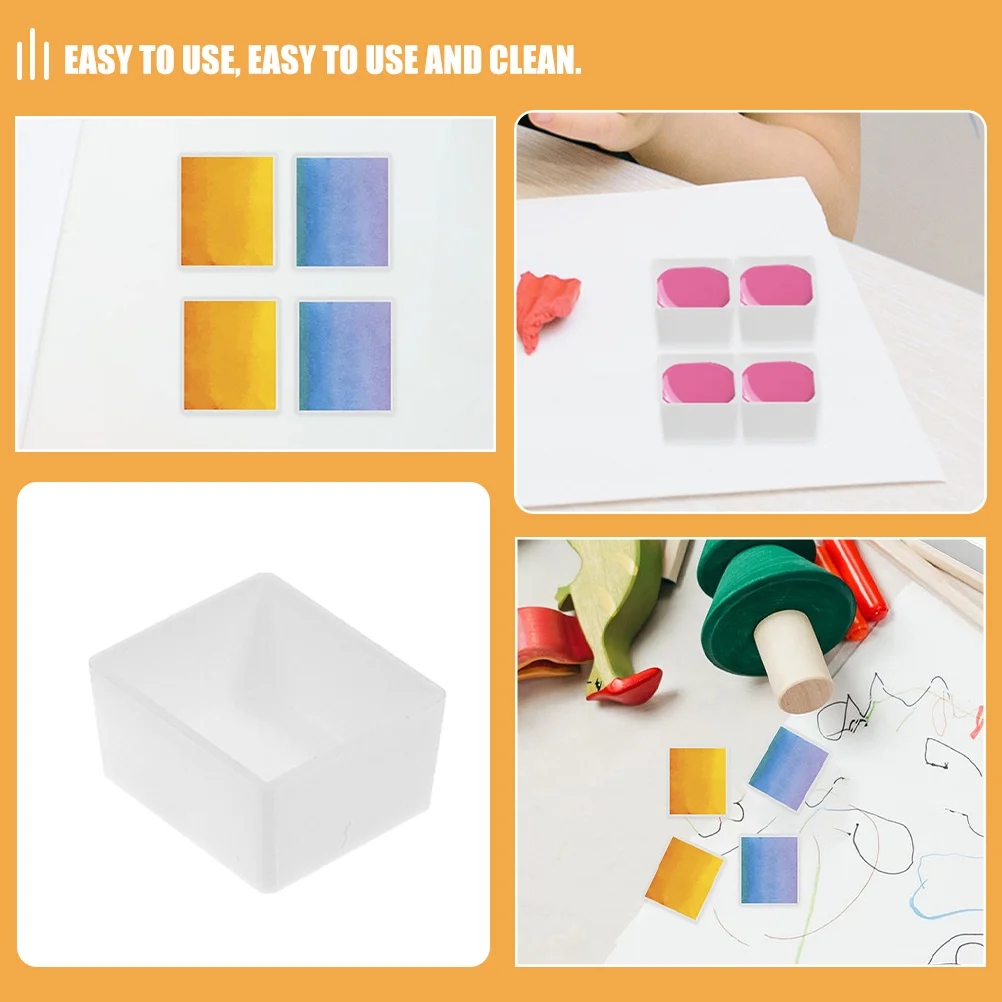

100Pcs Empty Watercolor Paint Pans Set of Half Size Plastic Paint Holders for Acrylics DIY Art Students Reusable Color Mixing