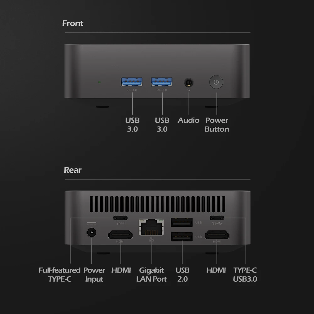 Helorpc Home MINI PC, ordinateur de bureau, N100, N5095A, 16 Go DDR4, 512 Go, touristes, SSD M.2 NVcloser, M.2 NGFF, prise en charge du système Windows 10/11, WIFI6