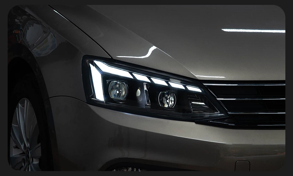 AKD Head Lamp for VW Jetta Sagitar MK6 LED Headlight 2011-2018 Headlights MK6 DRL Turn Signal High Beam Angel Eye Projector Lens