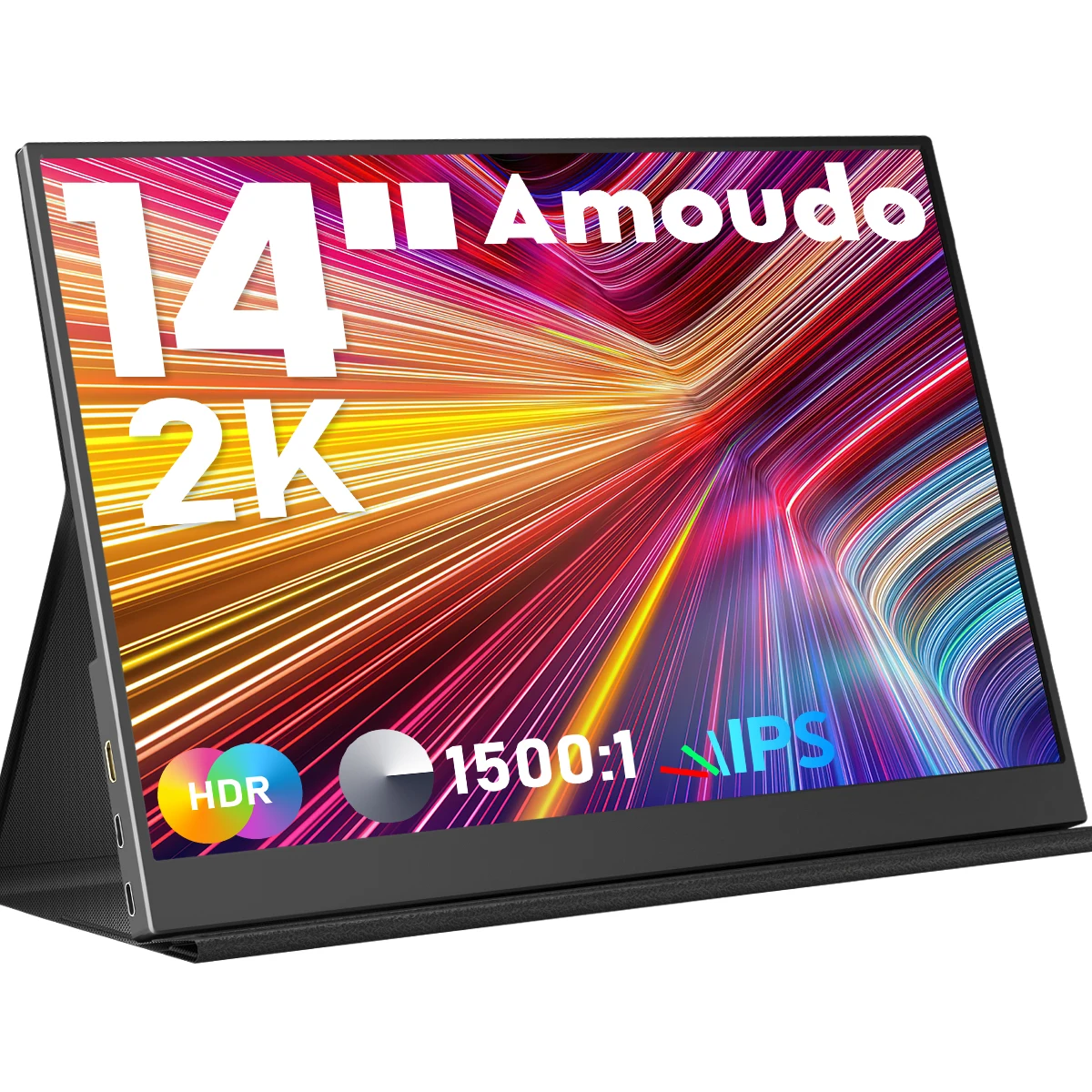 Amoudo 14 بوصة شاشة الكمبيوتر المحمول موسع 2160 * 1440P IPS شاشة محمولة مع منفذ USB-C HDMI لنظام التشغيل Windows Mac Switch PS5 Xbox
