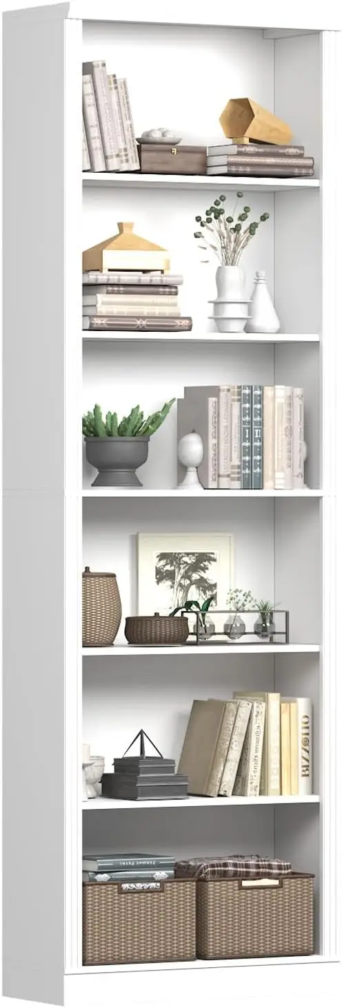 

75"" Tall Bookshelf & Bookcase, 6-Tier Adjustable Storage Shelves, Book Shelf With Anti-Tipping Device, Modern Display Ra For