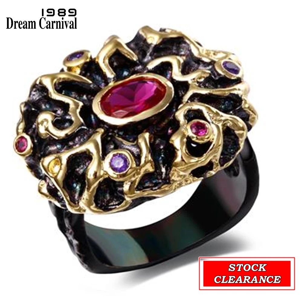 Big Bargaining Gothic Women Rings Stock Clearance Limited Size Small Quantity Black Gold Color Sale DreamCarnival1989