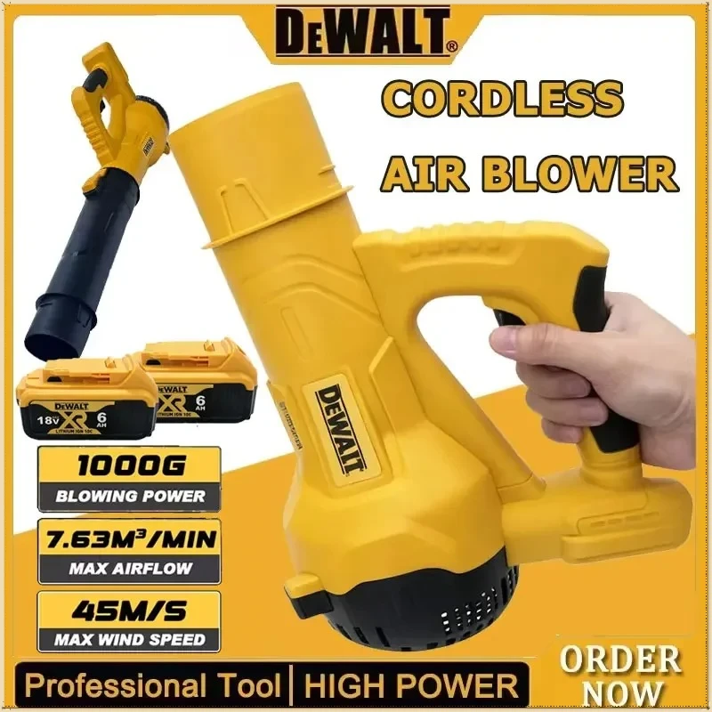 

Аккумуляторная электрическая воздуходувка Dewalt с длинной трубкой, инструмент для уборки листьев в саду, очиститель снега для двора, работает от аккумулятора Dewalt