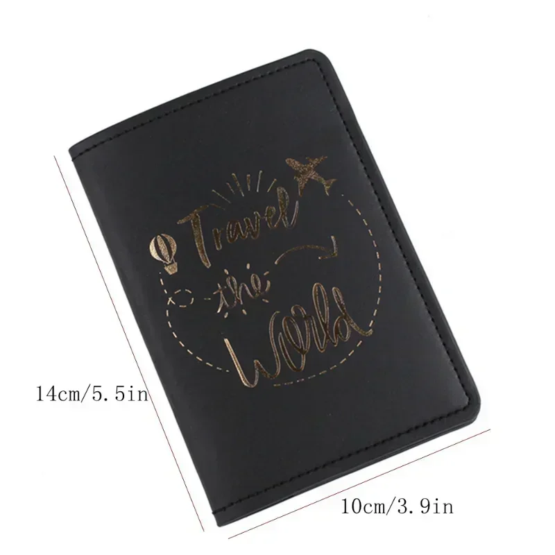 Travel The World Printing Pu Leather Passport Cover Men Women Travel Passport Wallet Fashion ID Credit Card Passport Holder Case