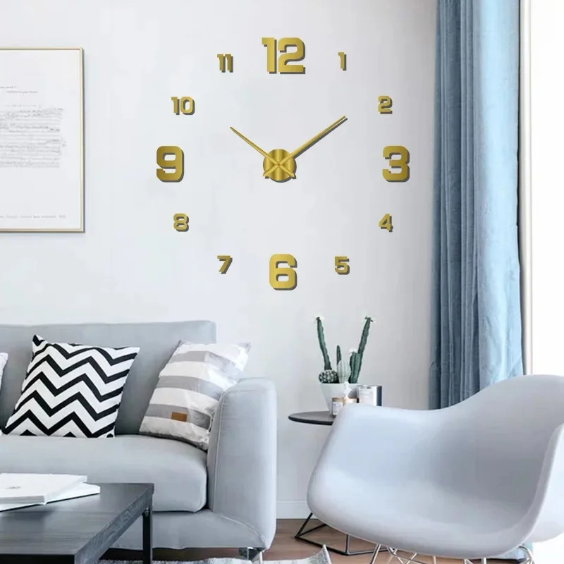 Large 3D Wall Clock Luminous Classic Wall Clocks DIY Digital Clock Wall Watches Stickers Silent Clock for Home Living Room Table