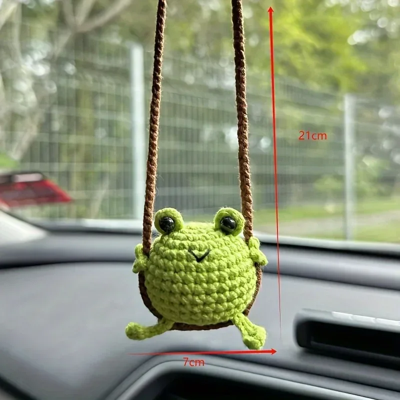 Cute Handmade Knitted Animal Car Charms Frog Penguin Duck Chick Car Interior Decoration Lovely Auto Accessories