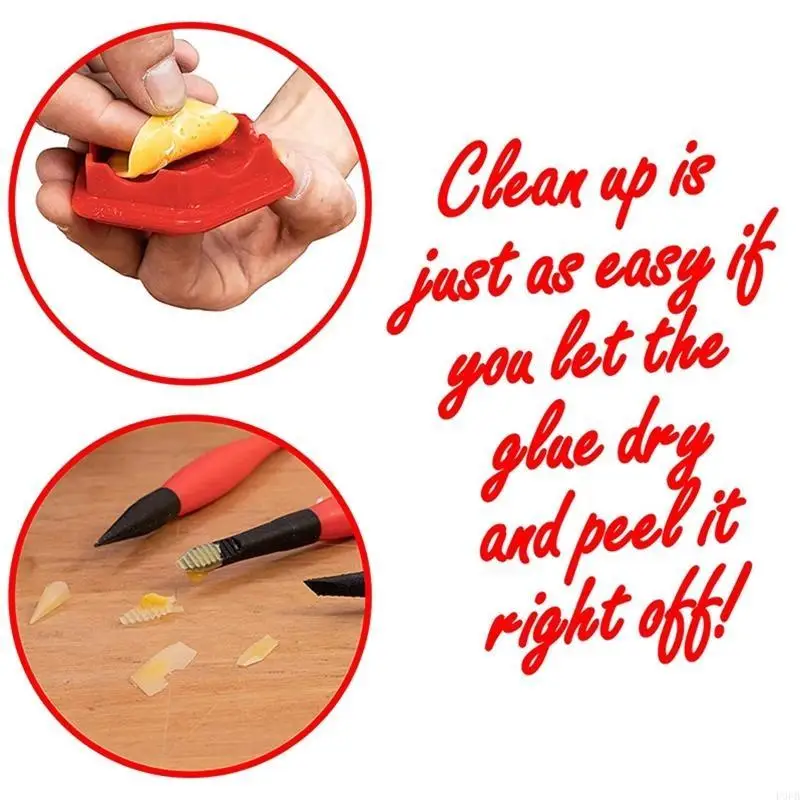 

P9FB Набор инструментов для склеивания Силиконовые щетки с аппликатором Ракель Лоток для клея Деревянный клей