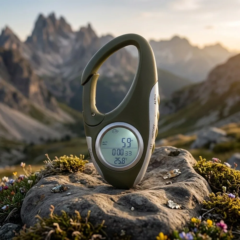 DS101 Handheld Digital Altimeter Barometer With Backlight,Multifunction Weather=Station For Hiking Camping Outdoor Survival Gear