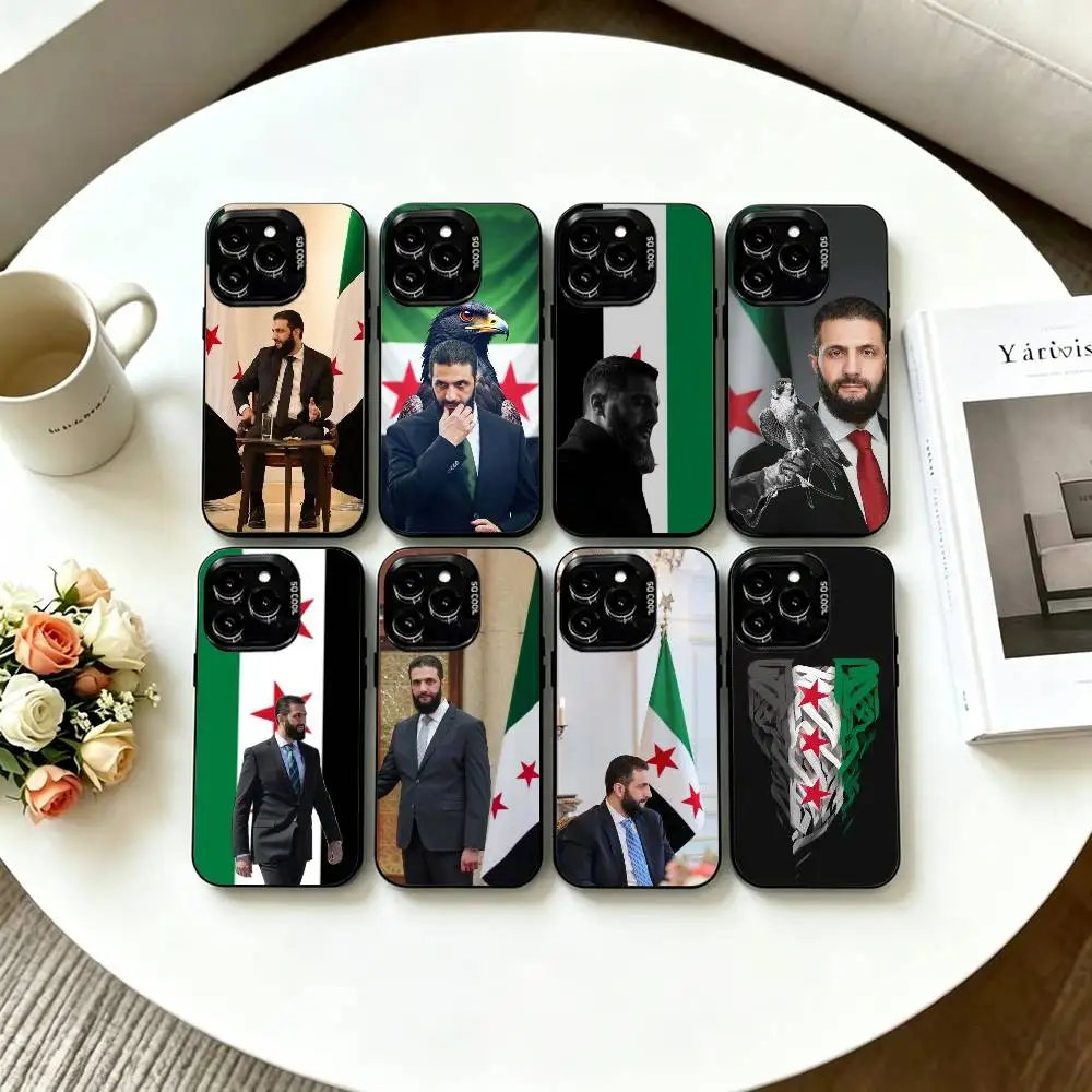 

Ahmed al-Sharaa Syrian Syria Flag Phone Case For iPhone 17,16,15,14,13,12,11 Plus,Pro Max,XS,Colorful Silver Black Cover