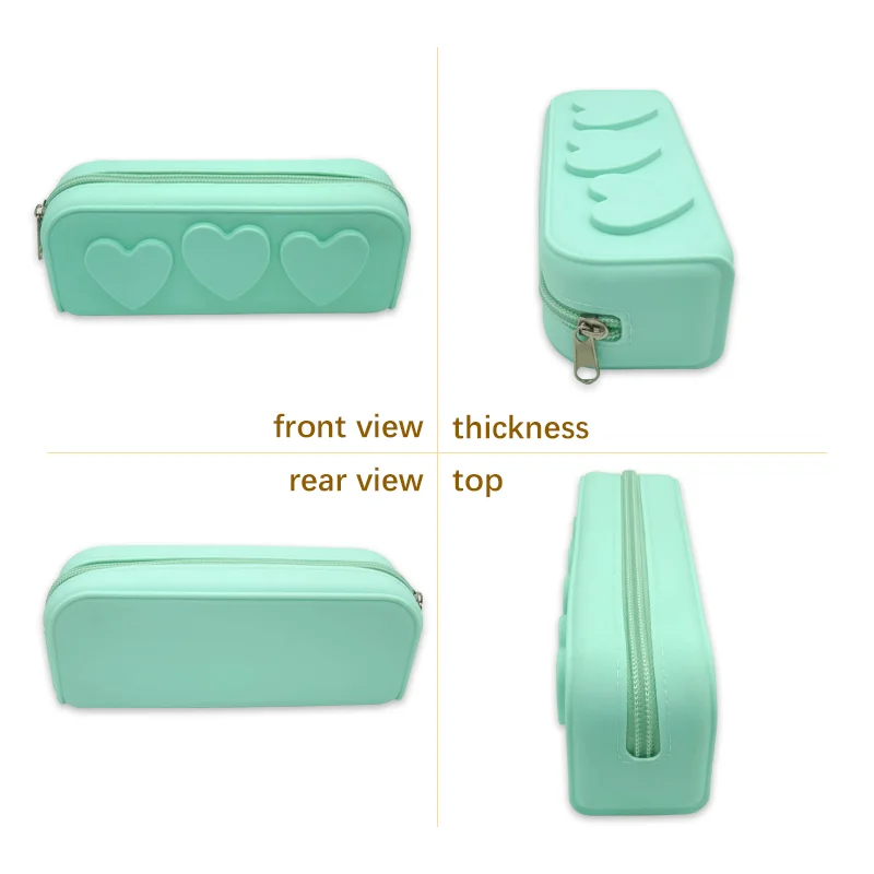 Cute 3D Pattern Silicone Pencil Case Makeup Storage Pouch Stationery Bag Portable Outdoor Travel Organizer Storage Supplies