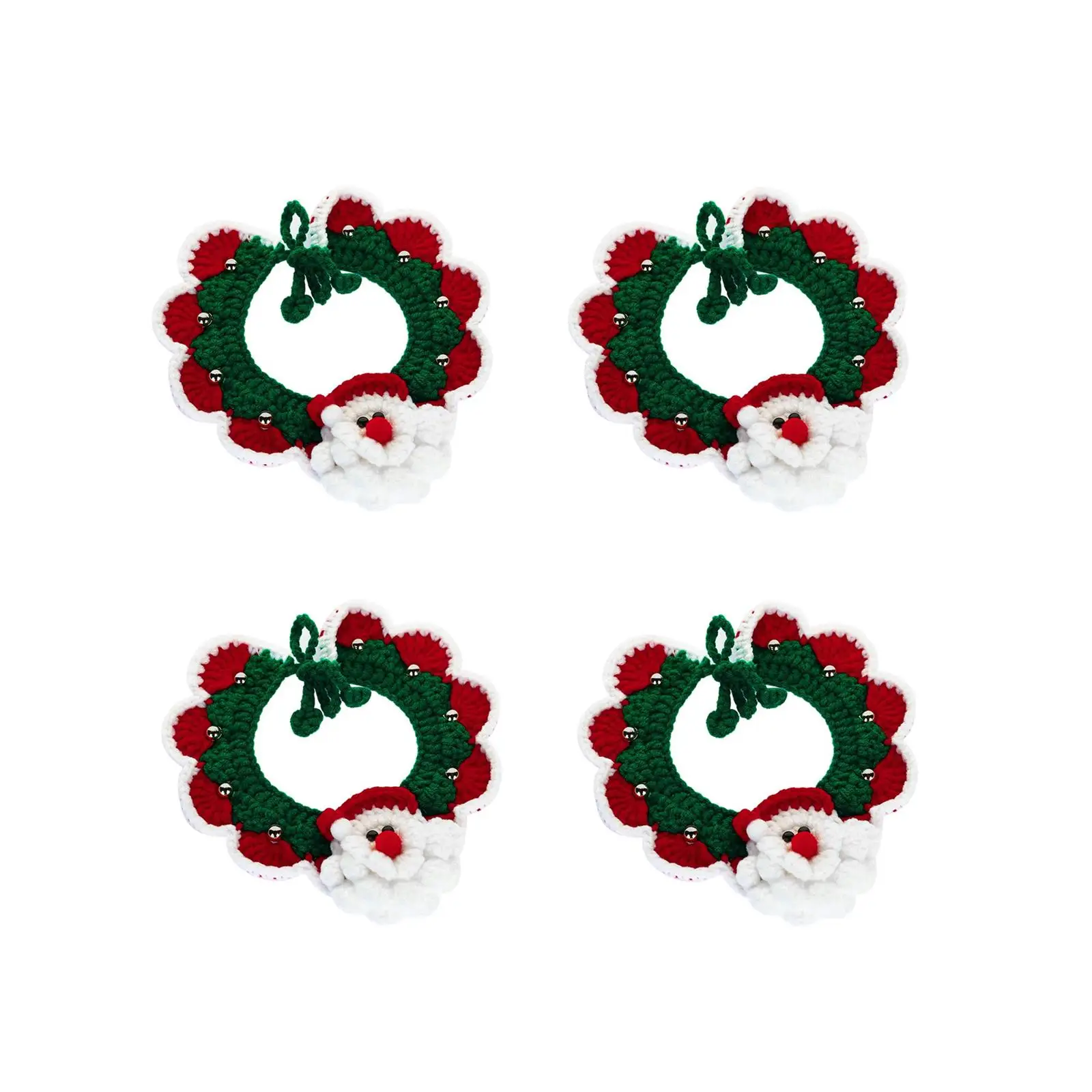 

Knitting Cat Collar Xmas Dress up Adjustable Cat Christmas Knitted Collar Scarf Kitten Necklace Accessories Hand Woven Scarf