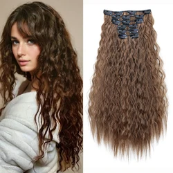 WIGSIN Synthetic Hair 16 Clip In Hair Extension Clip for Women 6Pcs/Set 22Inch Long Kinky Curly Black Brown Blonde Hairpiece