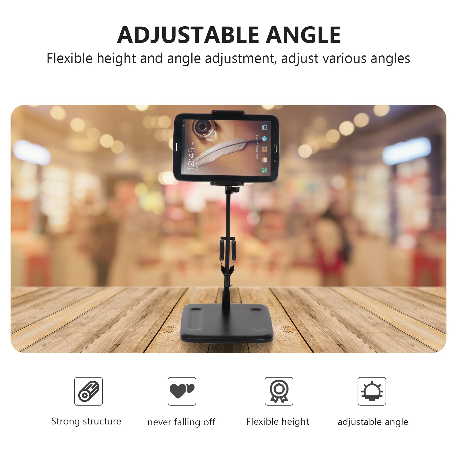

Folding Live Streaming Cellphone Stand Black Portable Multipurpose Tablet Holder for Phone Mount Music Concert Party Conference