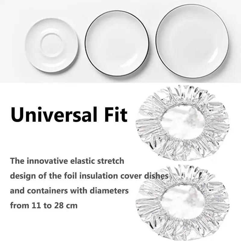 20Pcs Food Grade Reusable Aluminum Foil Cover Thermal Insulation Food Wrap For Table Fresh Keeping