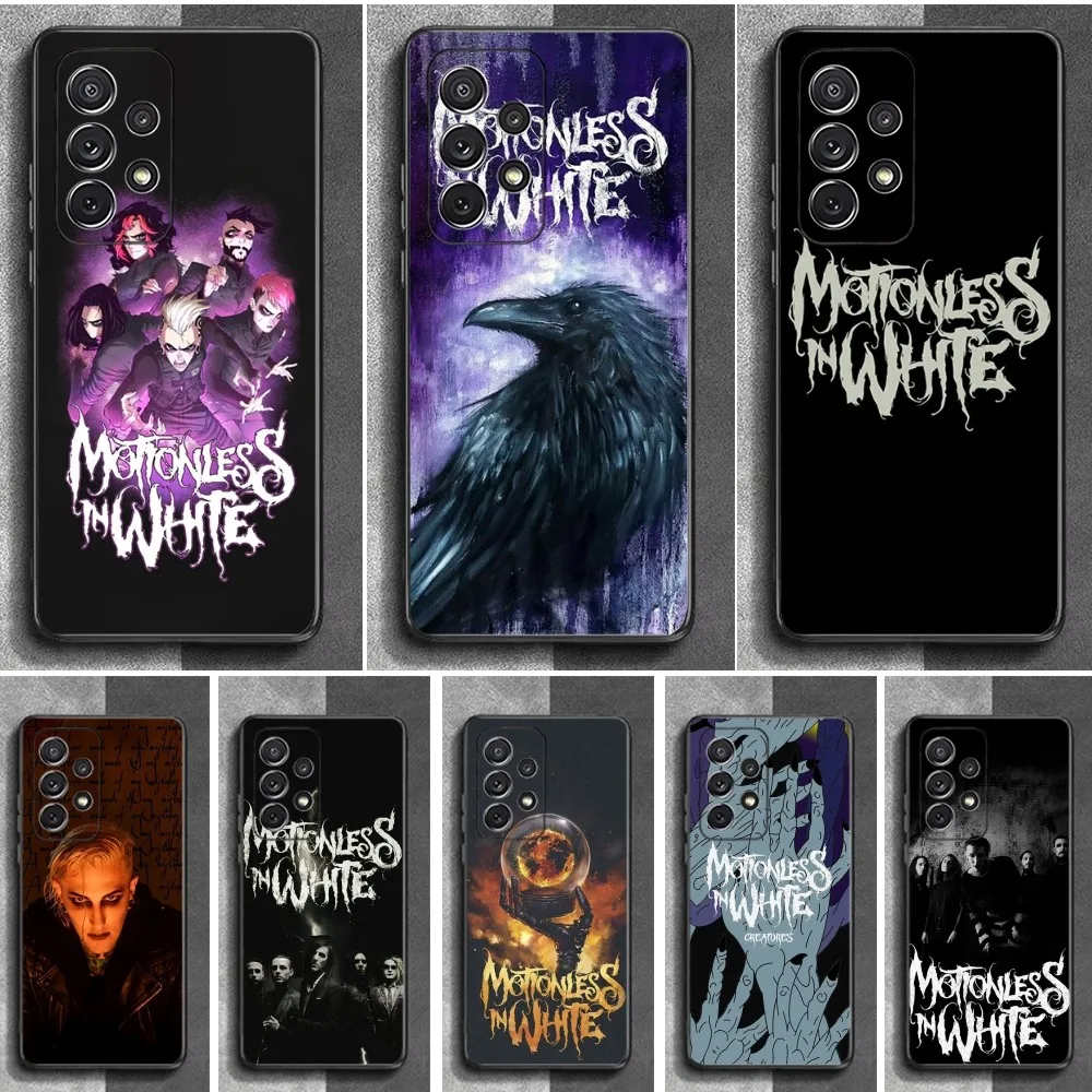 M-Motionless In Whites Phone Case For Samsung S24,23,22,30,21,10,9,Ultra,Plus,Lite,FE,Soft Silicone Black Cover