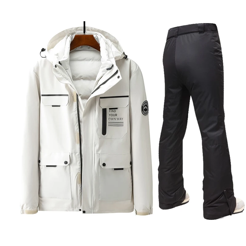 

Ski Suit Women Winter Down Jackets and Strap Pants Waterproof Women's Snow Outfit Winter Outdoor Thermal Warm Snowboard Wear