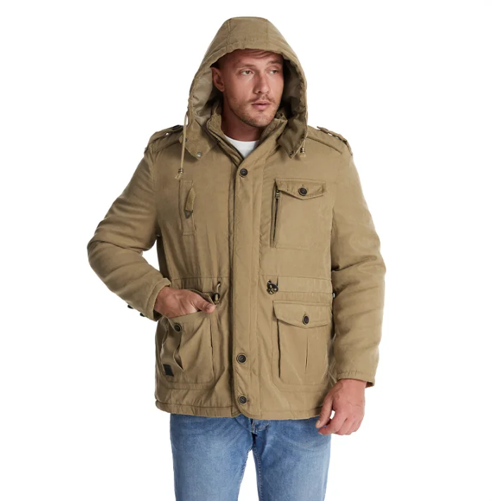 WINTER Jacket Cashmere Fleece Inner Cotton-Padded Male Windbreaker Hooded Outwear Cotton Parka Snow Mens Thicken Warm Coats