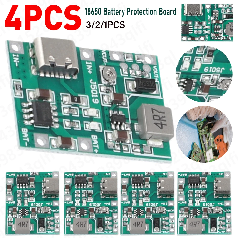 1-4PCS DC-DC Boost Module Type-C TP4056 Charger Discharge Power Board DC4.3-27V Charging Step Up Boost Module DIY Kit Parts