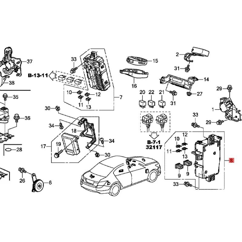 Suitable for 2007 Ho nd aA cc or d Instrument panel fuse box assembly