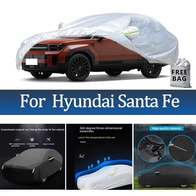 

For Hyundai Santa Fe Car Cover Outdoor Protection Covers Snow Sunshade Waterproof Dustproof Exterior UV Car Accessories