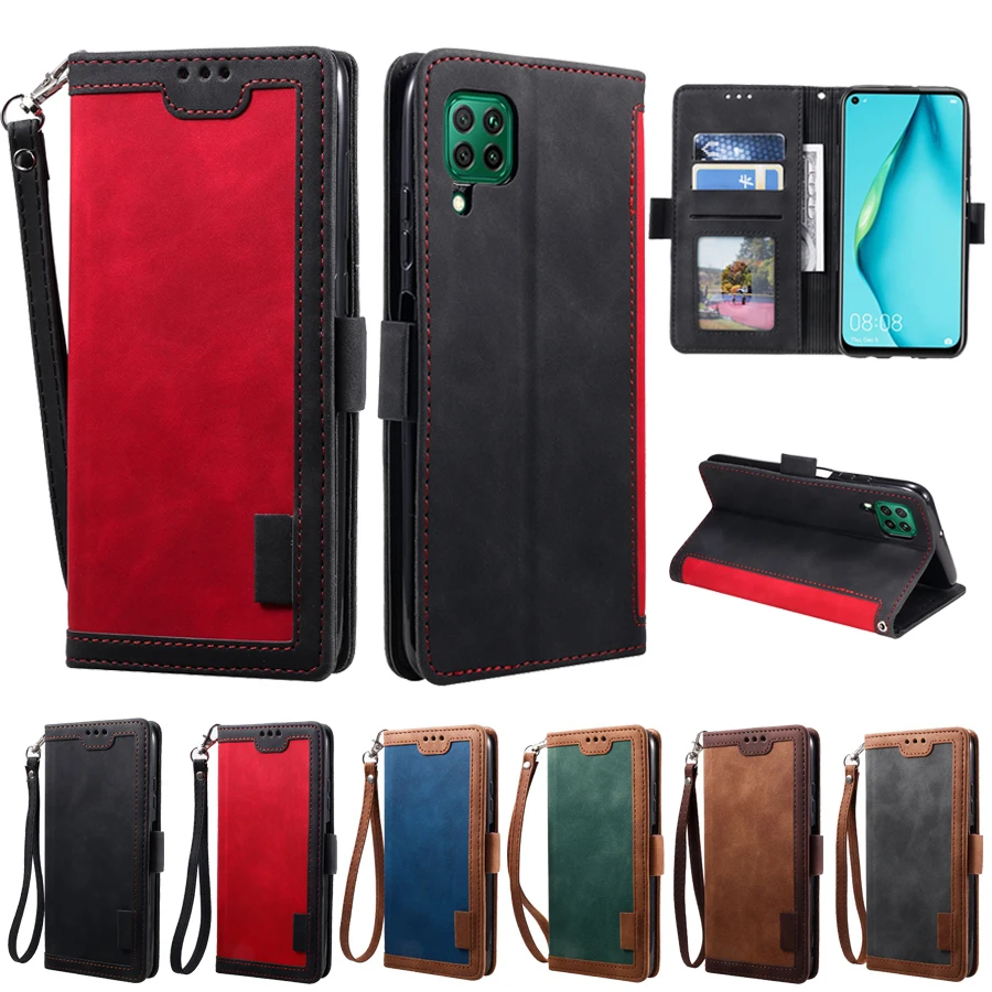 Retro Stitched Leather Wallet Flip Case For Huawei P40 P40 Lite P40 Pro P30 P30 Lite P30Pro P Smart 2020 Y5 2019 Y6 2019 Y7 2019