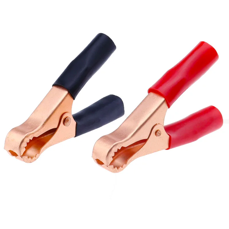 2Pcs 50A Red + Black 80mm Crocodile Car Caravan Van Battery Test Lead Clips Best Promotion Alligator Clips