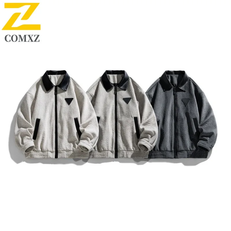 

COMXZ брендовая роскошная мужская куртка для верховой езды, износостойкое мотоциклетное пальто с отложным воротником, легкая осенняя одежда для путешествий