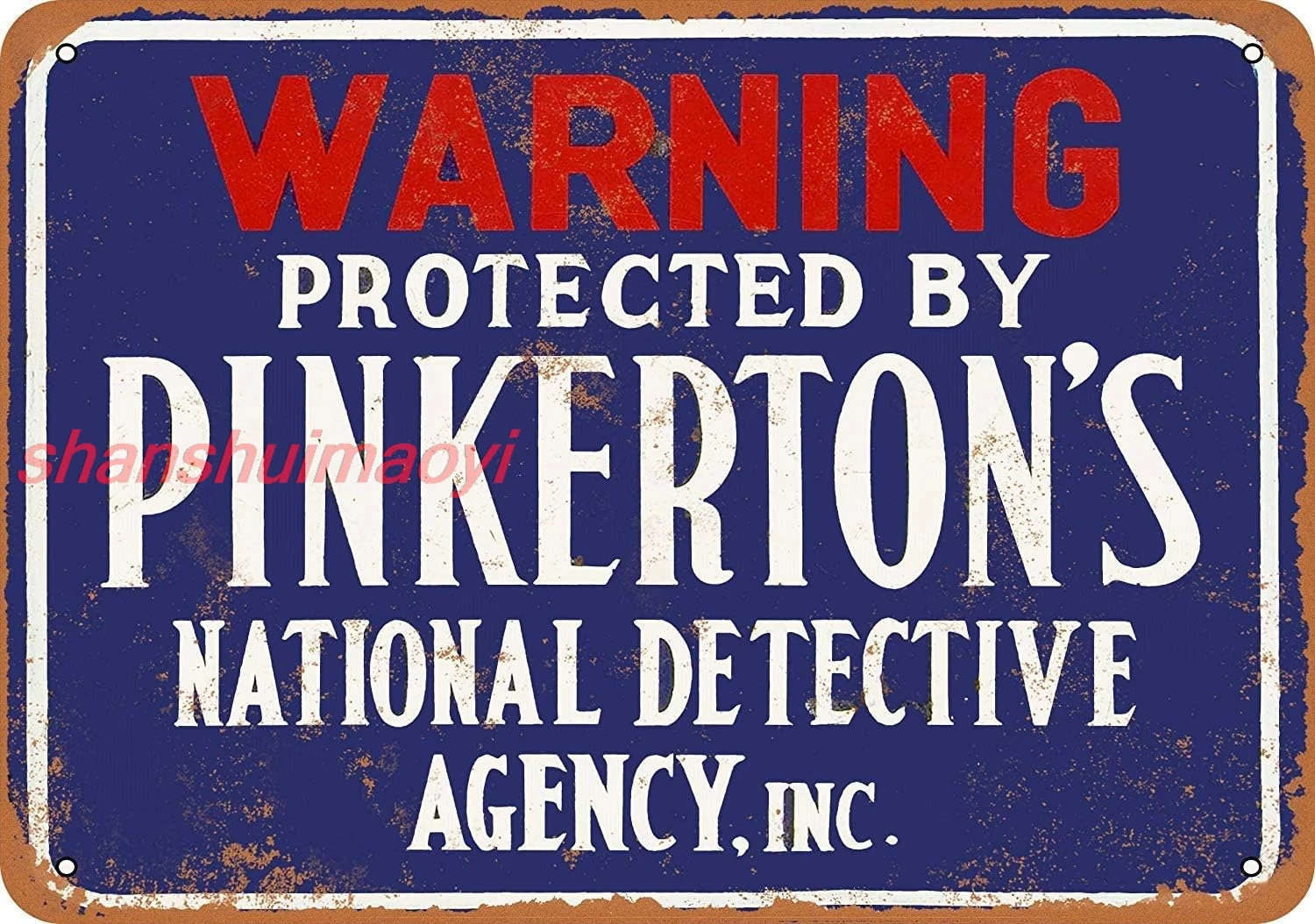 12 x 8 Metal Sign - Protected Pinkertons Detective Agency - Vintage Wall Decor Art nice