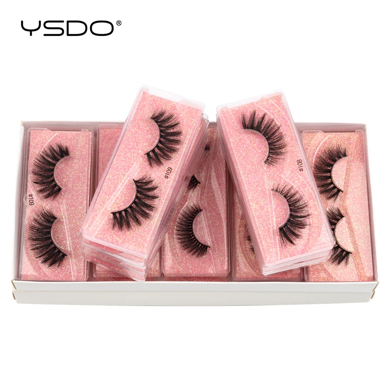 YSDO 10 Pairs 3D Mink Lashes Wholesale Hand Made Faux Mink Eyelashes Natural False Eyelash Extension Makeup Fake Lashes Cilios