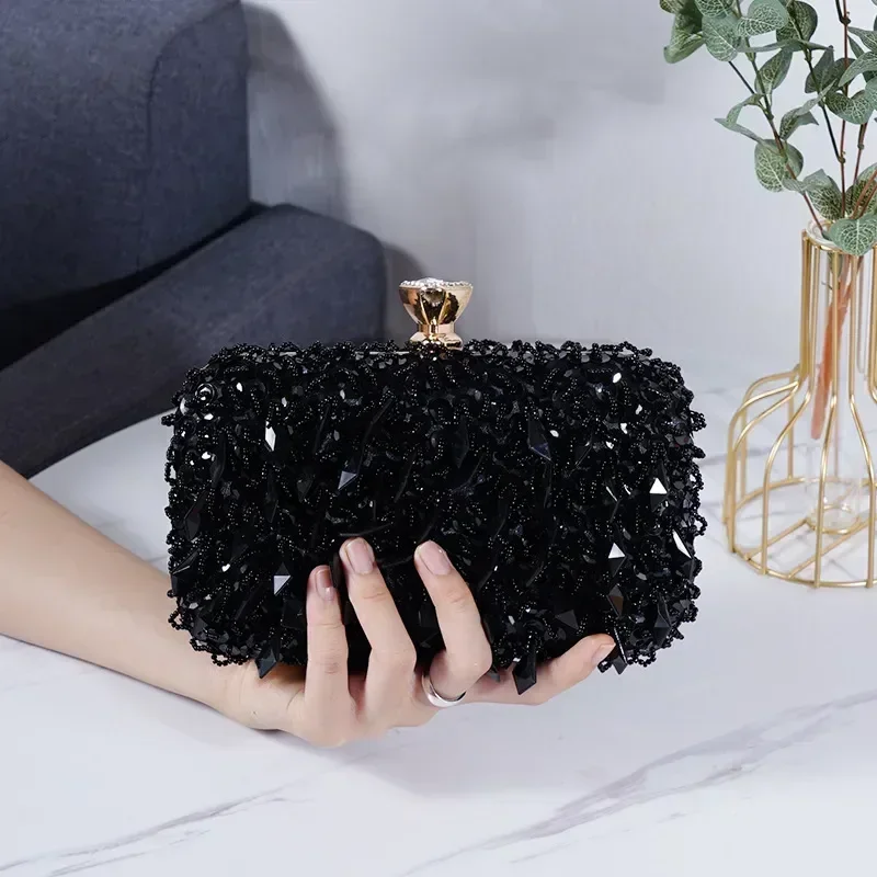 

New Women's Evening Bags Fashion Luxury Sequin Beaded Banquet Handbags Clutches Ladies Chain Small Shoulder Bag Purses