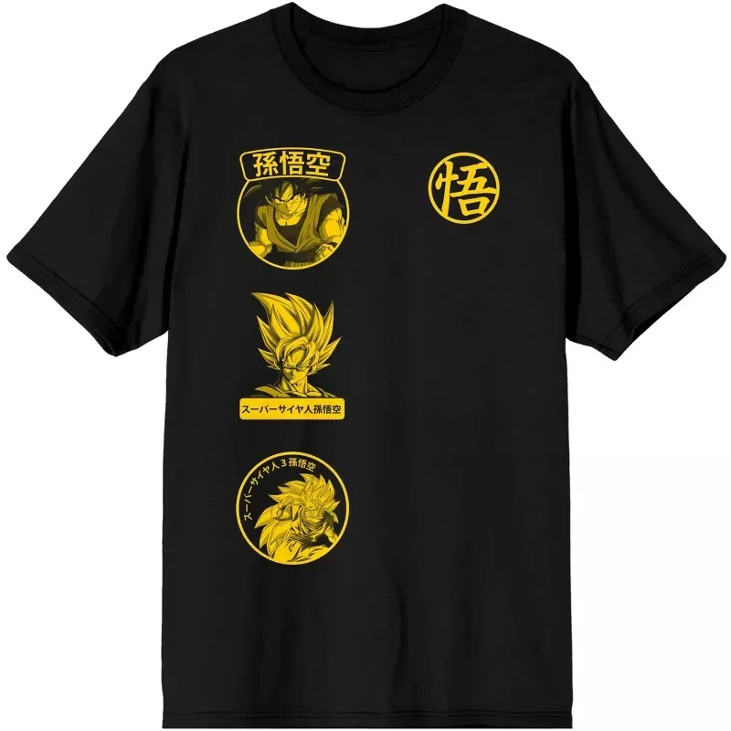 

Черная футболка Dragon Ball Z Saiyan Z Fighter, мужская модная тенденция, уличный женский летний топ с короткими рукавами и круглым вырезом, детский топ