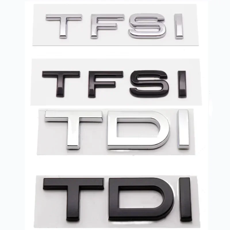 3D ABS TFSI TDI Logo Car Sticker Rear Trunk Boot Emblem Badge Decals for Audi A3 A4 A5 A6 A7 A8 Q2 Q3 Q5 Q7 Accessories