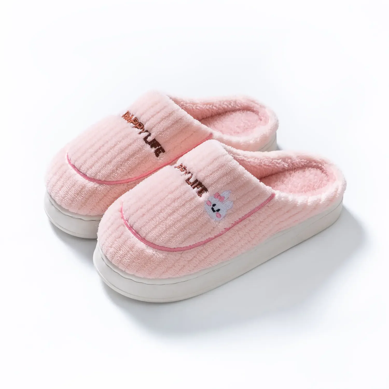 Fleece Cotton Slippers Home Cotton Mop Autumn Winter Indoor Household Non-slip Slippers Men's Women's Office Warm Cotton Shoes