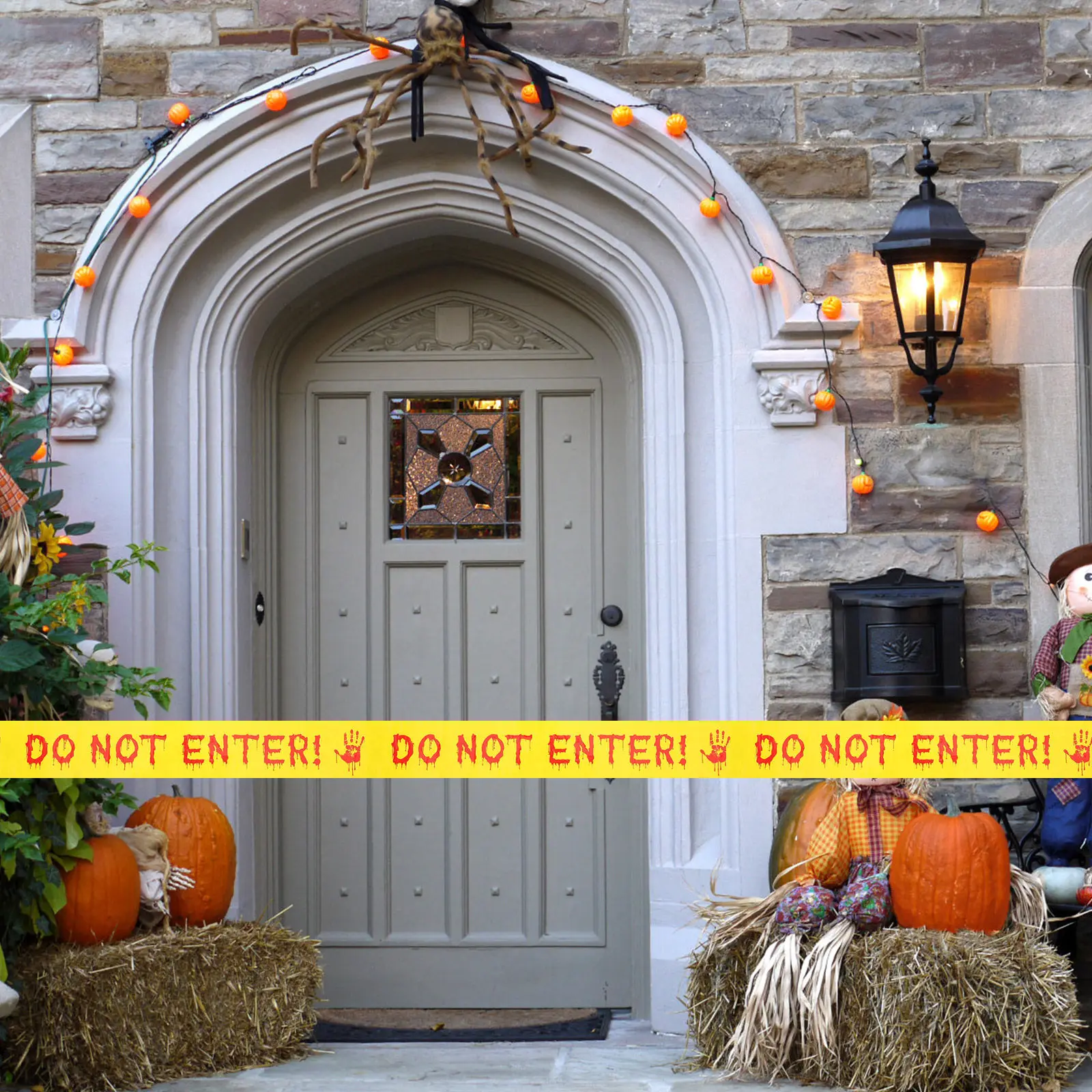 Halloween Caution Tape Roll Do Not Enter Eye Catching Warning Strip for Spooky Party Decorations Indoor Outdoor Halloween