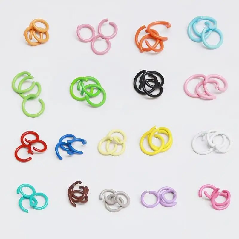 

100Pcs Metal 8mm Mix Color 1.2mm Thickness Open Jump Split Ring Connector Single Loops Split Ring for jewelry making Findings