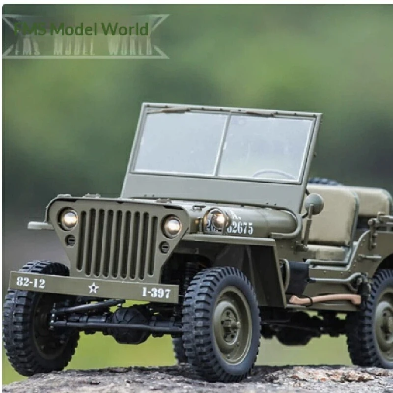 FMS 1/6 1941 MB Willys 4WD RC Rock Crawler 4X4 Simulated Military Off Road Truck Remote Control Hobby Vehicle