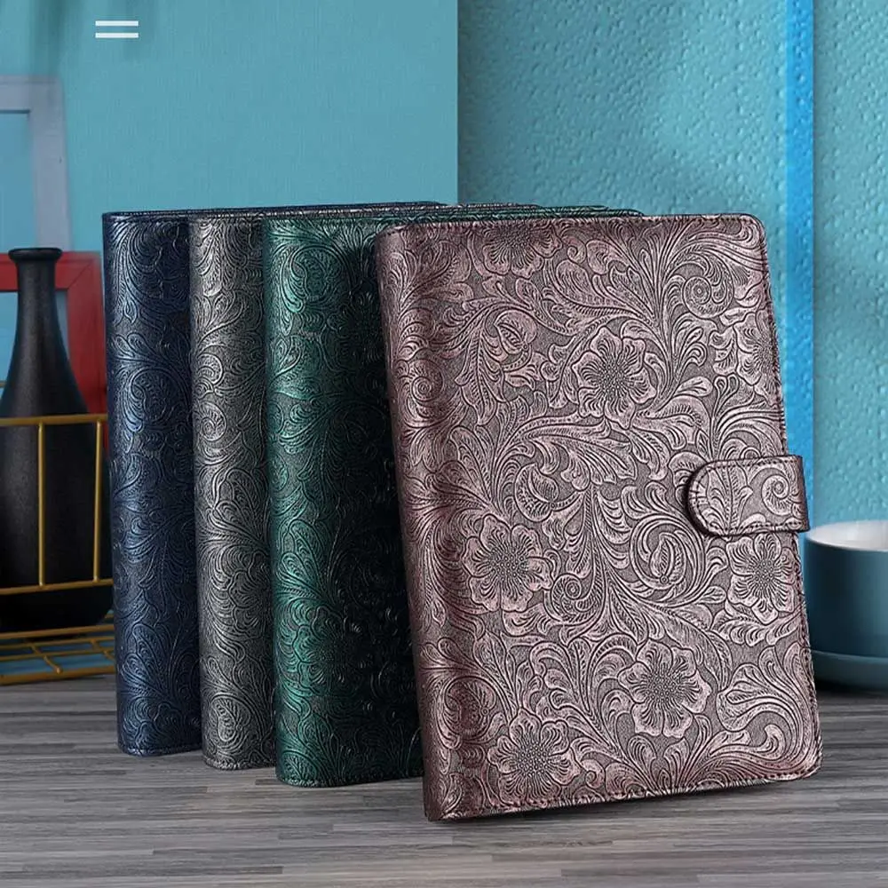 Durable Soft Loose leaf Office Supplies Binder Stationery Page Rings Paper Holder Leather Binder Binder Pockets Notebook Cover